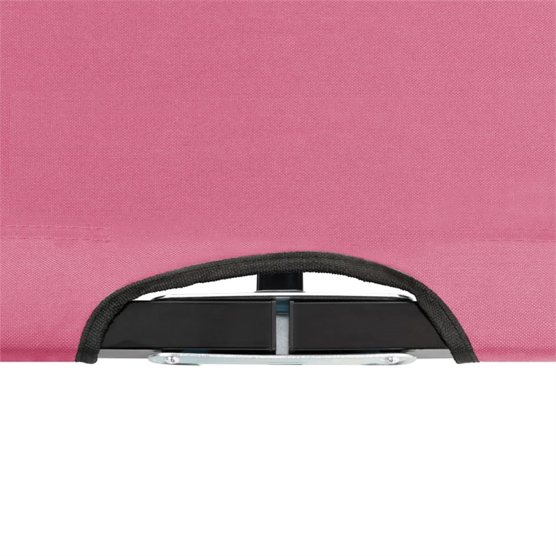 vidaXL Powder-Coated Steel Sun Lounger in Pink