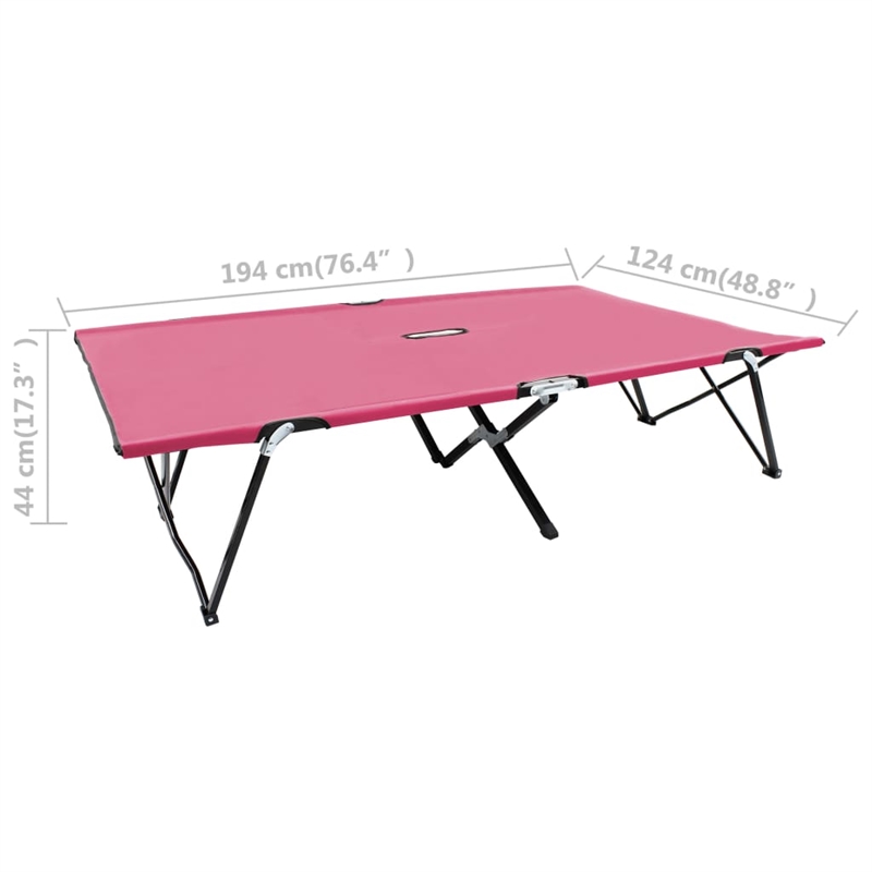 vidaXL Powder-Coated Steel Sun Lounger in Pink