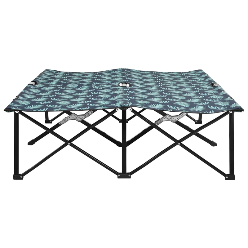 vidaXL Sun Lounger in Green/Leaf Print