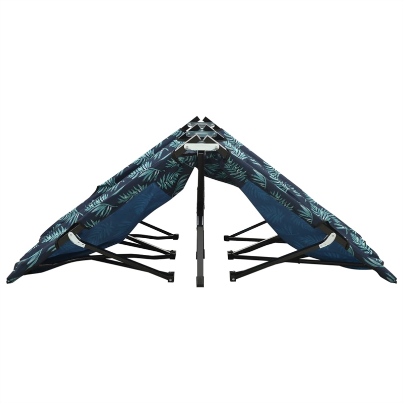 vidaXL Sun Lounger in Green/Leaf Print