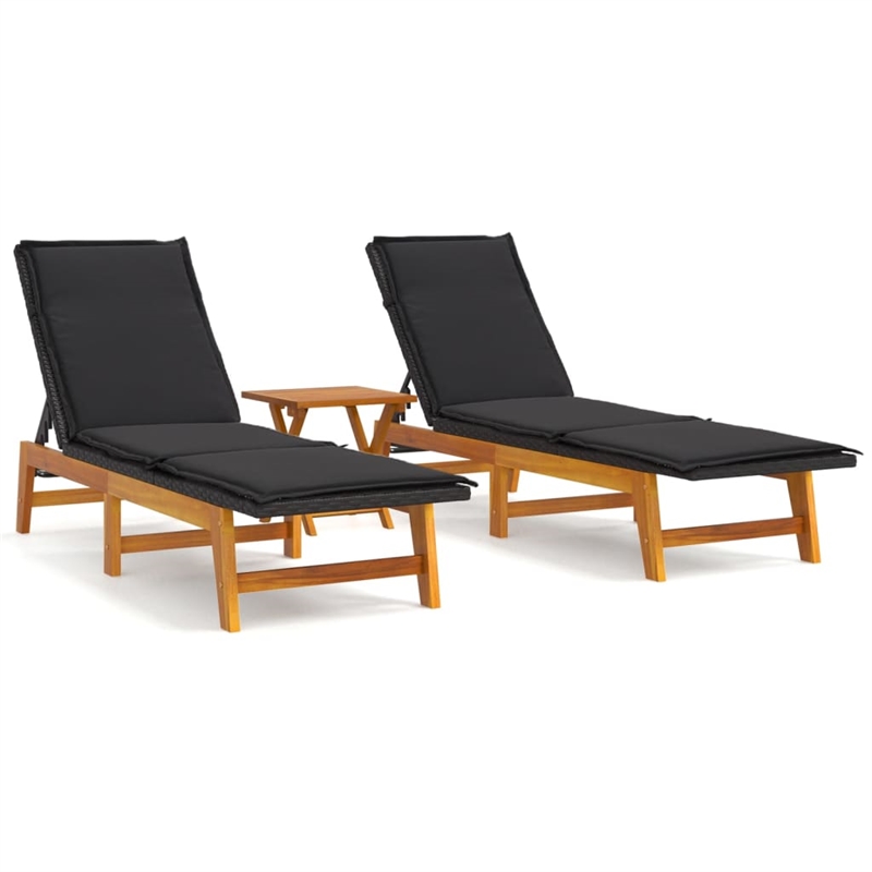 vidaXL PE Rattan Garden Lounge in Black/Brown