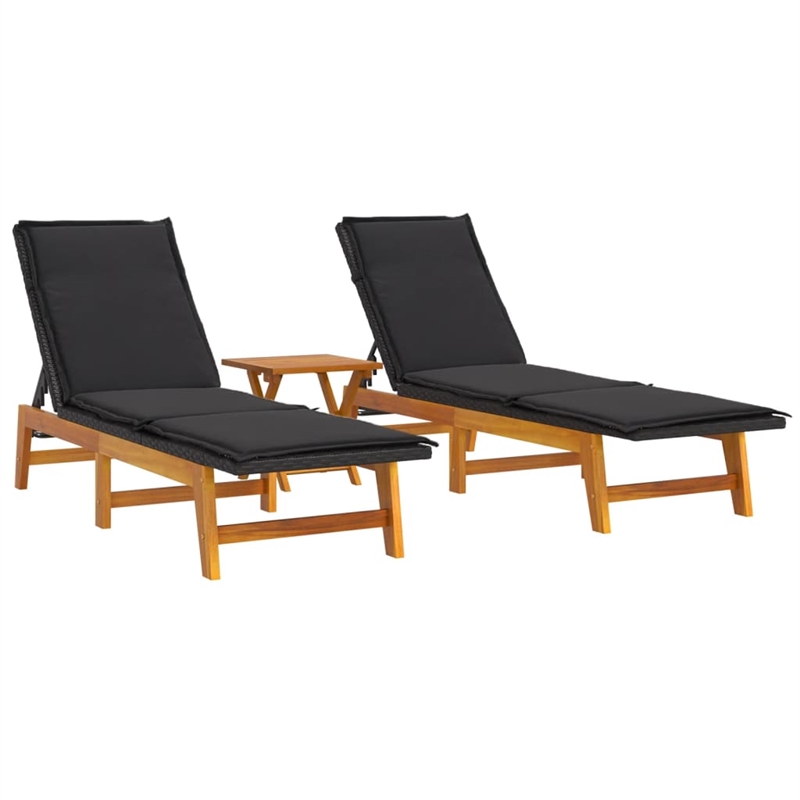 vidaXL PE Rattan Garden Lounge in Black/Brown