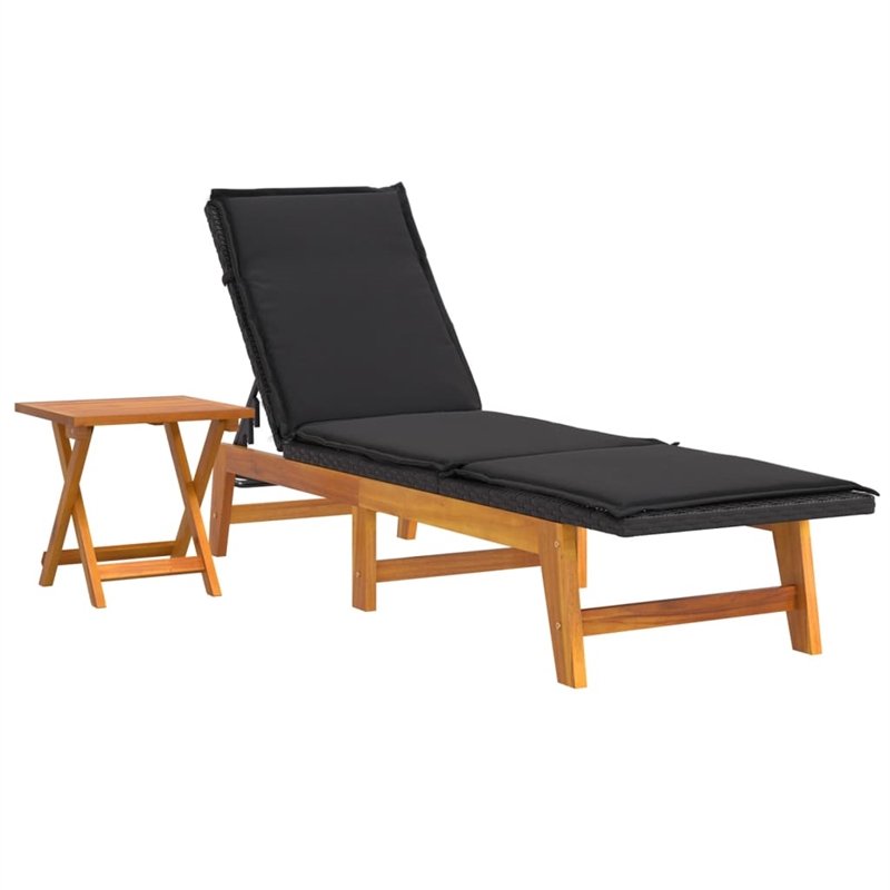 vidaXL PE Rattan Garden Lounge in Black/Brown