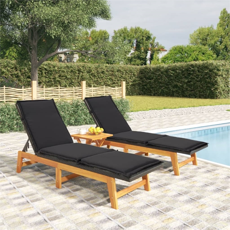 vidaXL PE Rattan Garden Lounge in Black/Brown