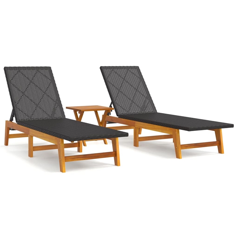 vidaXL PE Rattan Garden Lounge in Black