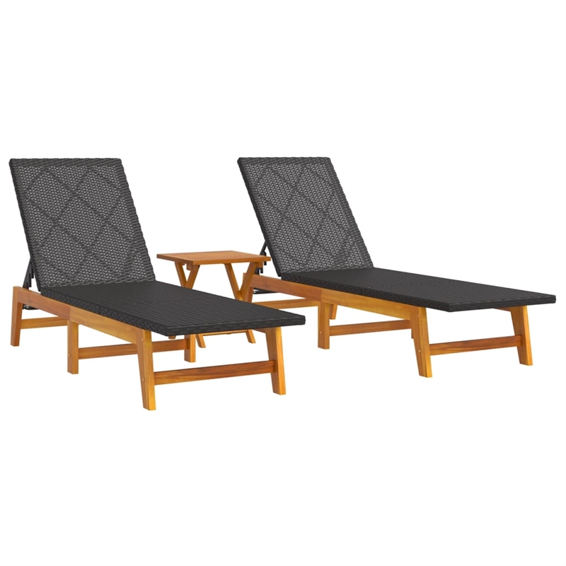 vidaXL PE Rattan Garden Lounge in Black