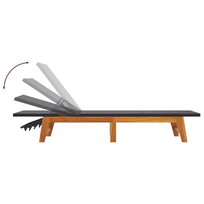 vidaXL PE Rattan Garden Lounge in Black