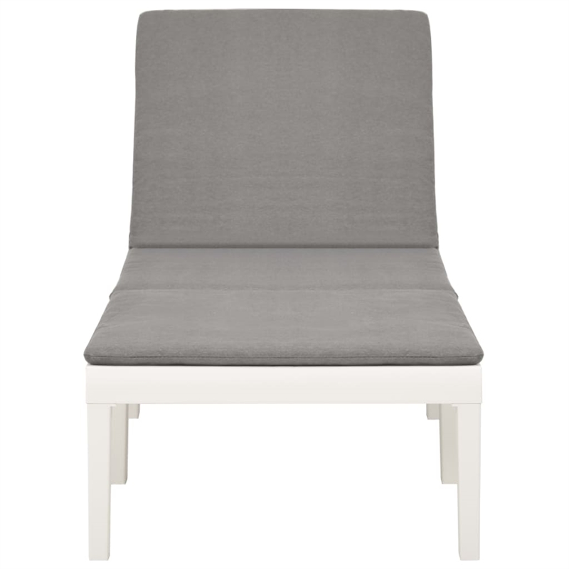vidaXL Sun Lounger w/ Cushion in White