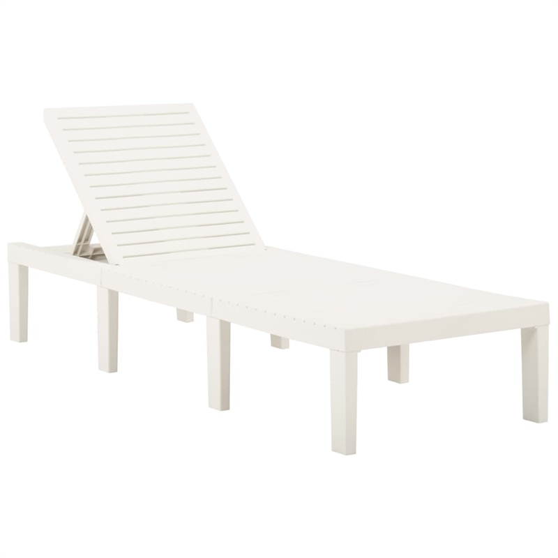 vidaXL Sun Lounger w/ Cushion in White