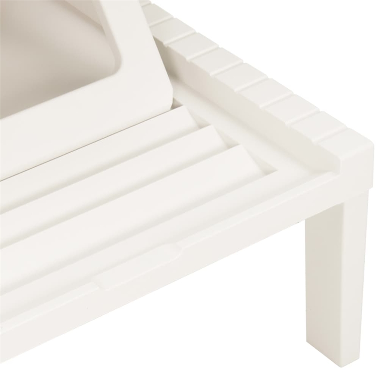 vidaXL Sun Lounger w/ Cushion in White