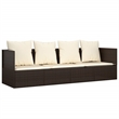 vidaXL Outdoor Lounge Bed in Brown/Cream/White