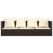 vidaXL Outdoor Lounge Bed in Brown/Cream/White