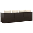 vidaXL Outdoor Lounge Bed in Brown/Cream/White