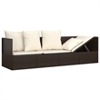 vidaXL Outdoor Lounge Bed in Brown/Cream/White