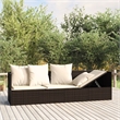 vidaXL Outdoor Lounge Bed in Brown/Cream/White