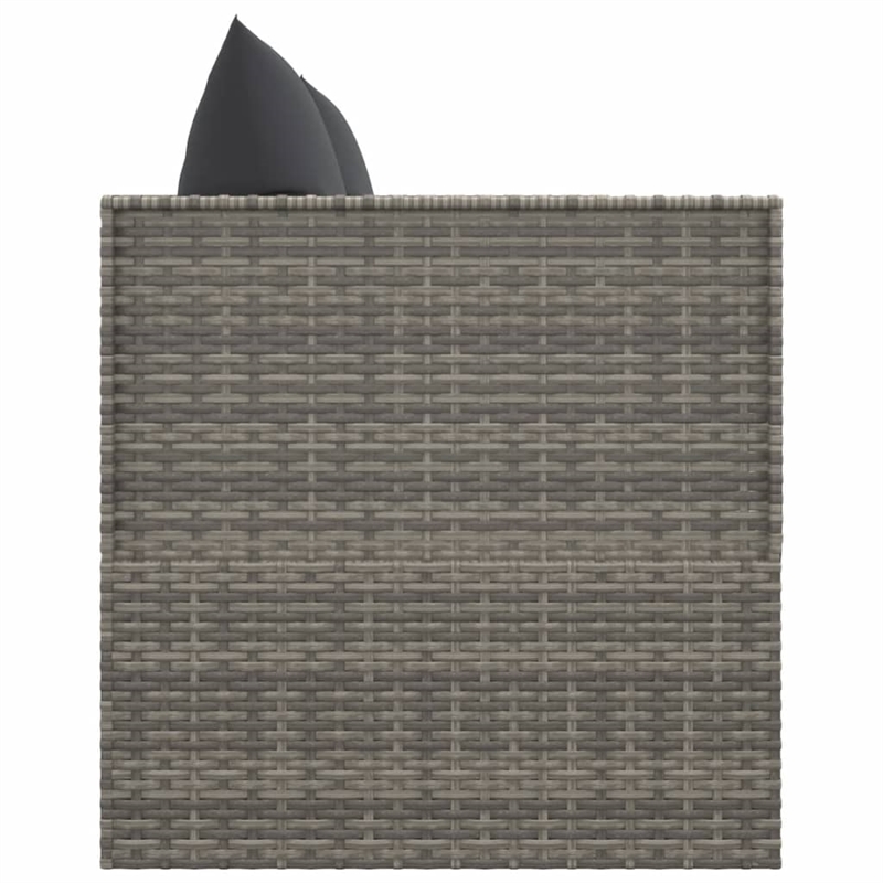 vidaXL PE Rattan Outdoor Lounge Bed in Gray