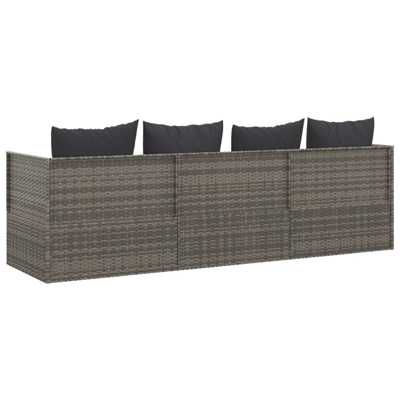 vidaXL PE Rattan Outdoor Lounge Bed in Gray