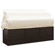 vidaXL PE Rattan Outdoor Lounge Bed w/ Adjustable Armrests in Brown