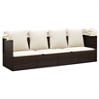 vidaXL PE Rattan Outdoor Lounge Bed w/ Adjustable Armrests in Brown