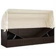 vidaXL PE Rattan Outdoor Lounge Bed w/ Adjustable Armrests in Brown