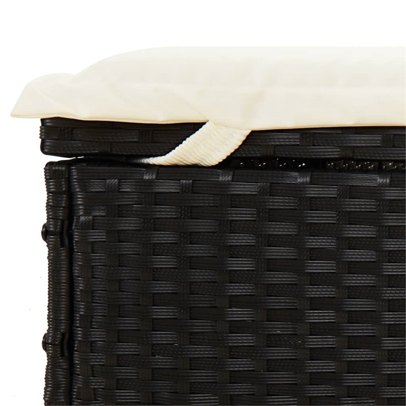 vidaXL PE Rattan Sunbed in Black