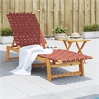 vidaXL Solid Acacia Wood Sun Lounger in Red
