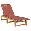 vidaXL Solid Acacia Wood 2 Pcs Sun Lounger and Table in Red