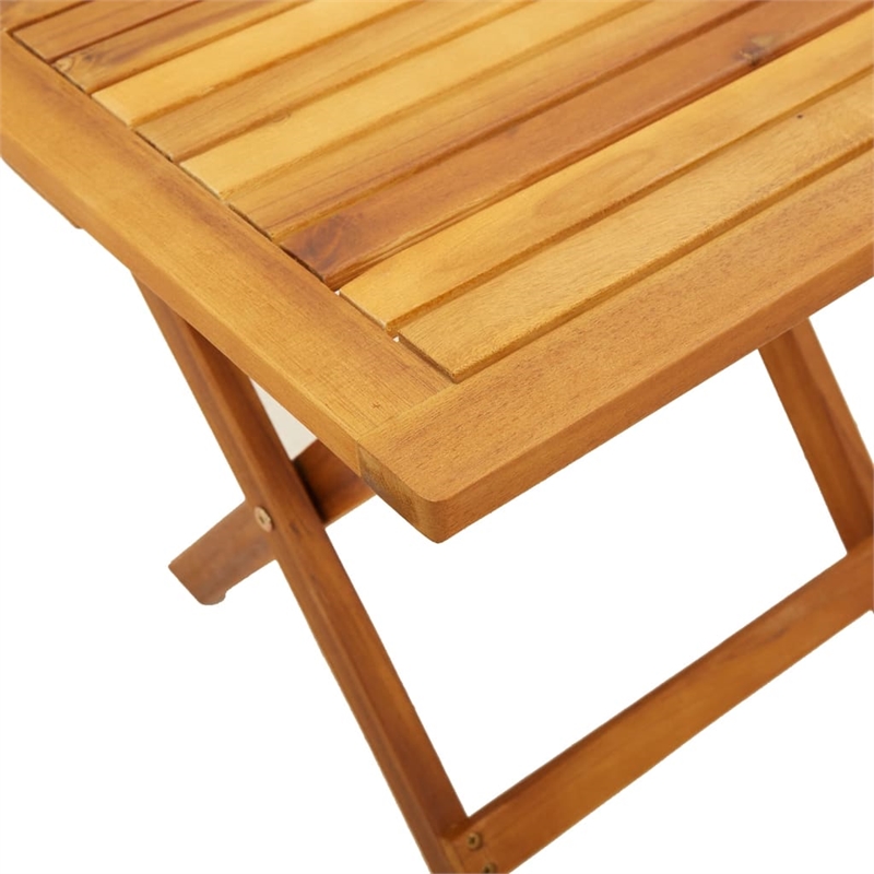 vidaXL Solid Acacia Wood 2 Pcs Sun Lounger and Table in Red