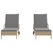 vidaXL PE Rattan Sun Lounger w/  Adjustable Armrests in Beige