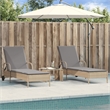 vidaXL PE Rattan Sun Lounger w/  Adjustable Armrests in Beige