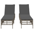 vidaXL PE Rattan Sun Lounger w/ Adjustable Armrests  in Gray