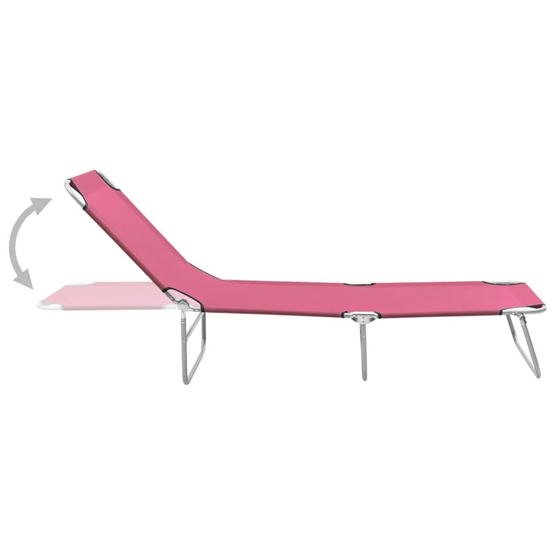 vidaXL Powder-Coated Steel Sun Lounger in Pink