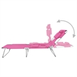 vidaXL Powder-Coated Steel Sun Lounger w/Adjustable Armrests in Pink
