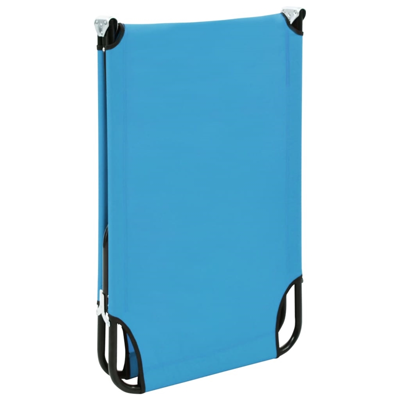 vidaXL Powder-Coated Steel Sun Lounger in Turquoise Blue