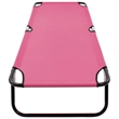 vidaXL Powder-Coated Steel Sun Lounger in Pink