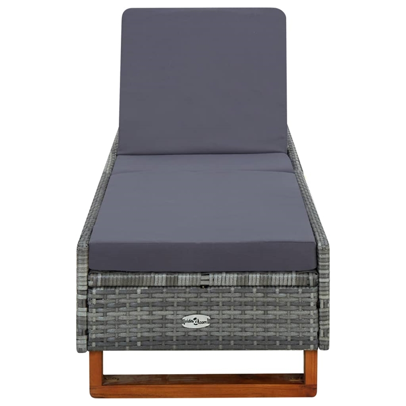 vidaXL Sun Lounger in Dark Gray/Gray