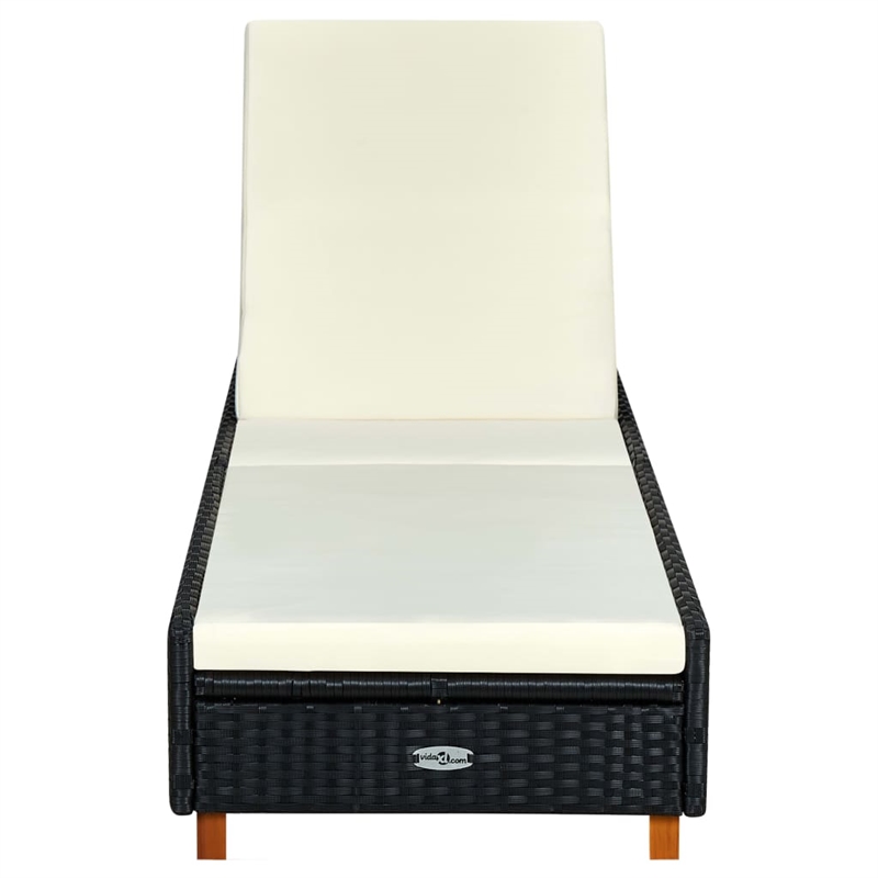 vidaXL Sun Lounger in Black/Cream/White