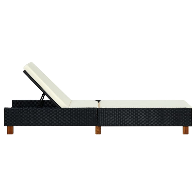 vidaXL Sun Lounger in Black/Cream/White