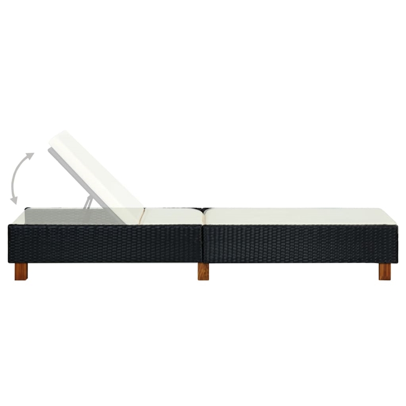 vidaXL Sun Lounger in Black/Cream/White
