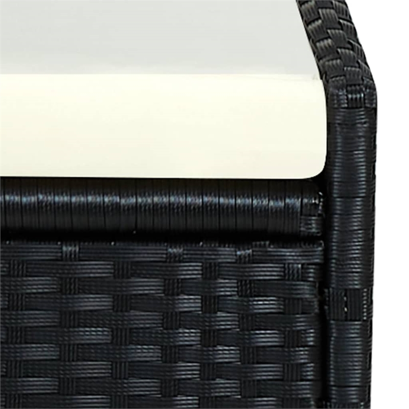 vidaXL Sun Lounger in Black/Cream/White