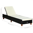 vidaXL Sun Lounger in Black/Cream/White