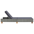 vidaXL PE Rattan Sun Lounger w/ Adjustable Armrests in Gray
