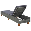 vidaXL PE Rattan Sun Lounger w/ Adjustable Armrests in Gray
