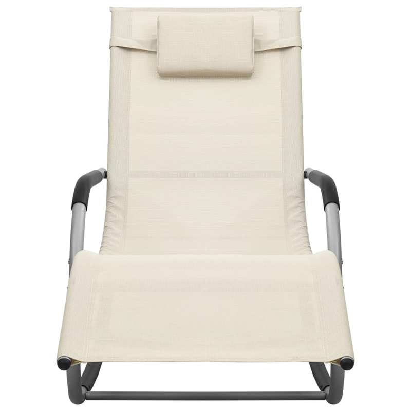 vidaXL Textilene Sun Lounger in Gray/Cream