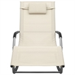 vidaXL Textilene Sun Lounger in Gray/Cream