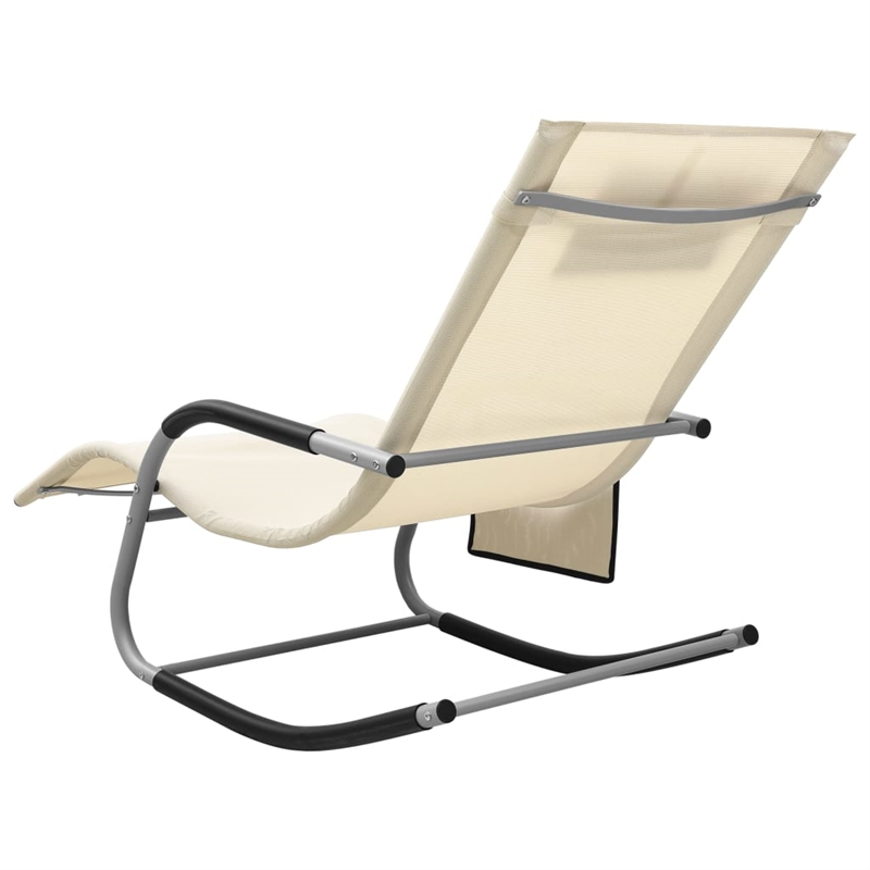 vidaXL Textilene Sun Lounger in Gray/Cream