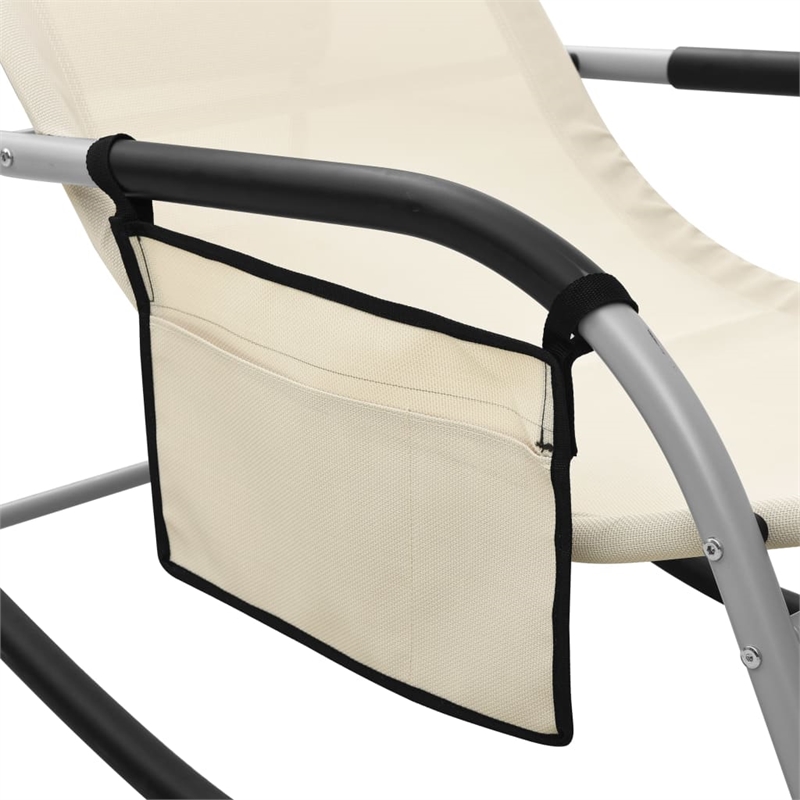 vidaXL Textilene Sun Lounger in Gray/Cream