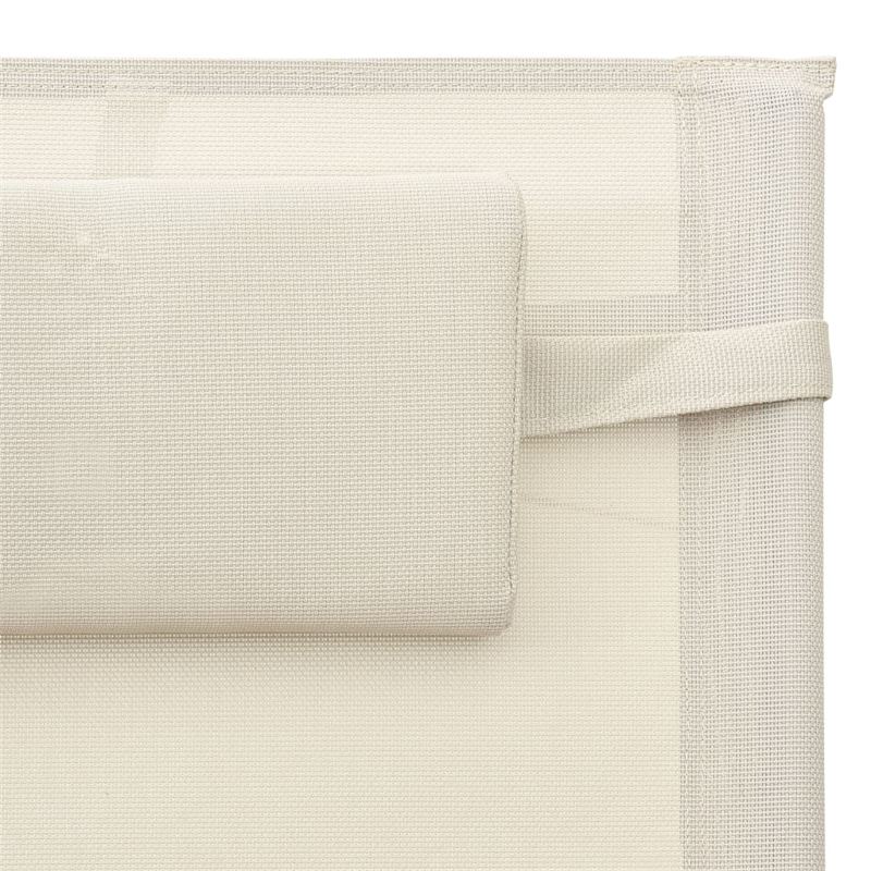 vidaXL Textilene Sun Lounger in Gray/Cream
