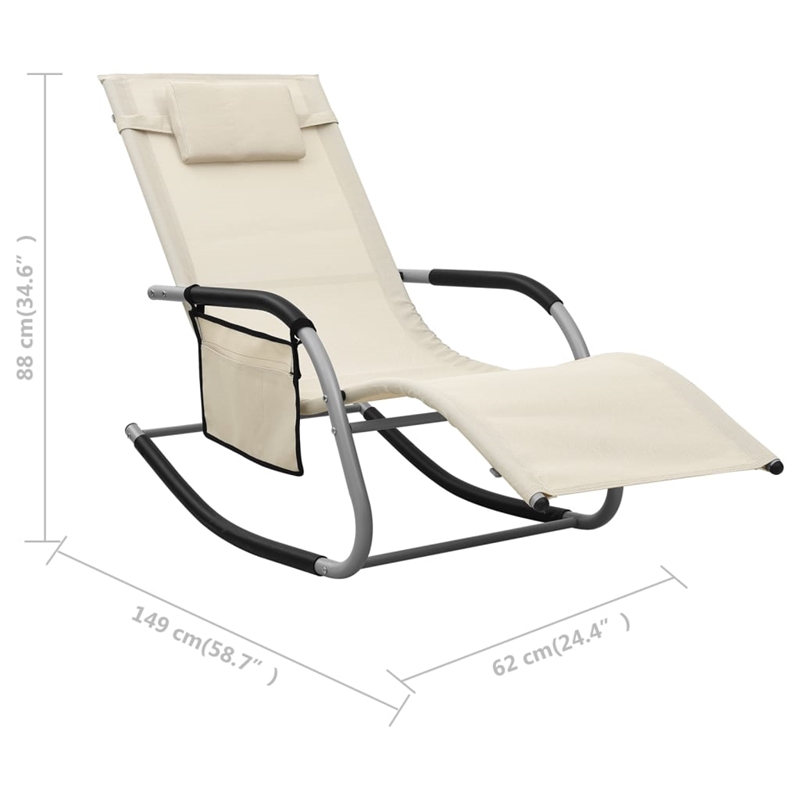 vidaXL Textilene Sun Lounger in Gray/Cream