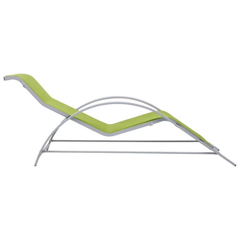 vidaXL Textilene Sun Lounger in Green